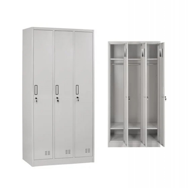 ΜΕΤΑΛΛΙΚΟΣ ΤΡΙΠΛΟΣ ΦΟΡΙΑΜΟΣ ΜΕ ΚΛΕΙΔΑΡΙΕΣ ALTONA HM5634.11 ΓΚΡΙ 90x45x185Υεκ.