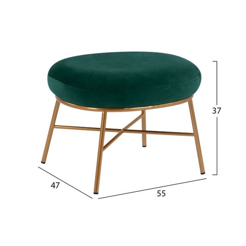 ΣΚΑΜΠΟ ΥΠΟΠΟΔΙΟ TRUDI HM8640.03 ΑΠΟ ΚΥΠΑΡΙΣΣΙ ΒΕΛΟΥΔΟ ΜΕ ΧΡΥΣΗ ΒΑΣΗ 55x47x37Υ εκ.