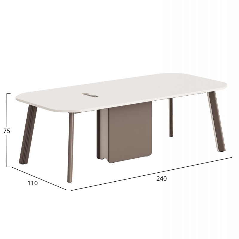 ΓΡΑΦΕΙΟ ΣΥΝΕΡΓΑΣΙΑΣ NEWLINE HM18278 ΜΕΛΑΜΙΝΗ ΚΡΕΜ-ΠΟΔΙΑ ΑΛΟΥΜΙΝΙΟΥ 240x110x75Υεκ
