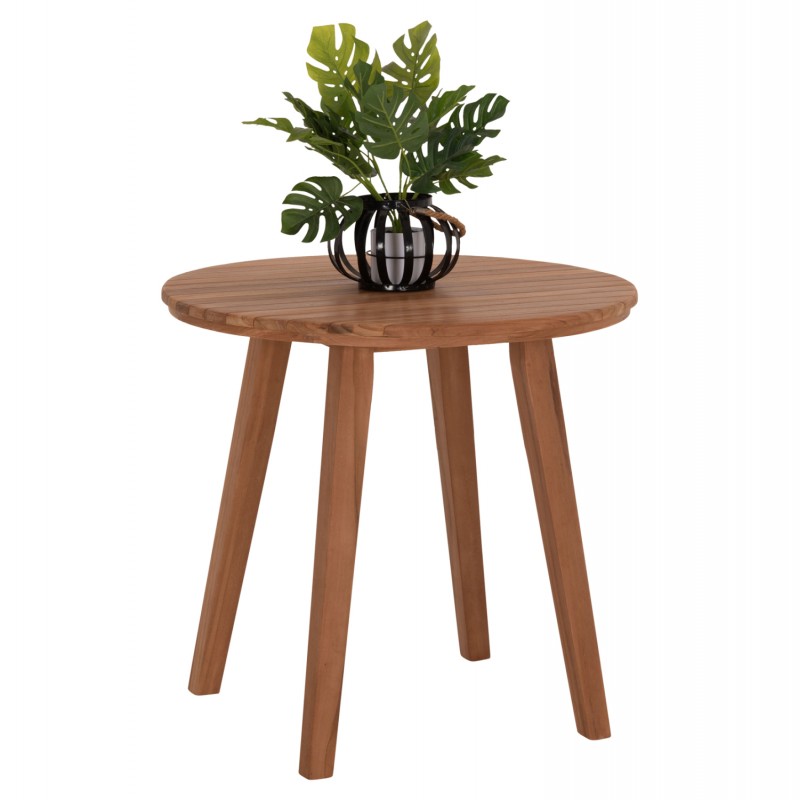 TΡΑΠΕΖΙ ΤΡΑΠΕΖΑΡΙΑΣ ΣΤΡΟΓΓΥΛΟ DANTE HM6379 ΞΥΛΟ TEAK Φ80x75Υεκ.