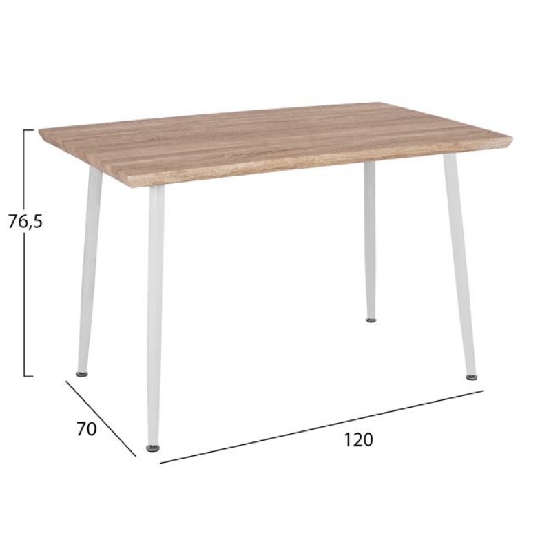 ΤΡΑΠΕΖΙ ΤΡΑΠΕΖΑΡΙΑΣ PALOMA 120X70 SONAMA ΜΕ ΛΕΥΚΑ ΠΟΔΙΑ HM8334.02
