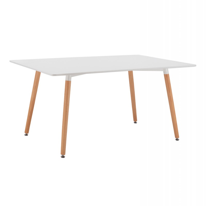 ΤΡΑΠΕΖΙ MINIMAL 160Χ90X74,5Υ εκ. ΛΕΥΚΟ ΜΕ ΞΥΛΙΝΑ ΠΟΔΙΑ ΟΞΙΑ HM8697.01