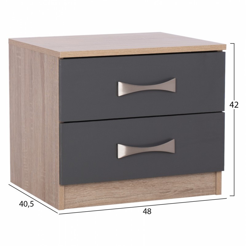 ΚΟΜΟΔΙΝΟ ASHLYN ΜΕ 2 ΣΥΡΤΑΡΙΑ ΚΑΙ ΧΕΡΟΥΛΙ SONAMA-ΓΚΡΙ 48x40,5x42 εκ. HM2235.04
