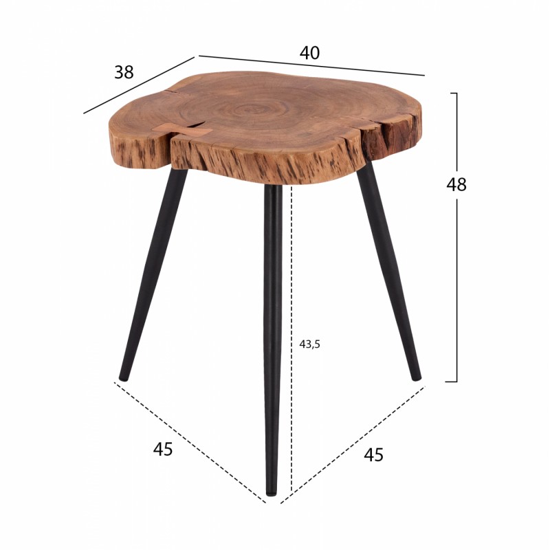 ΤΡΑΠΕΖΑΚΙ ΒΟΗΘΗΤΙΚΟ JAX HM8202.11 ΑΠΟ ΜΑΣΙΦ ΞΥΛΟ ΑΚΑΚΙΑΣ 38X40X48