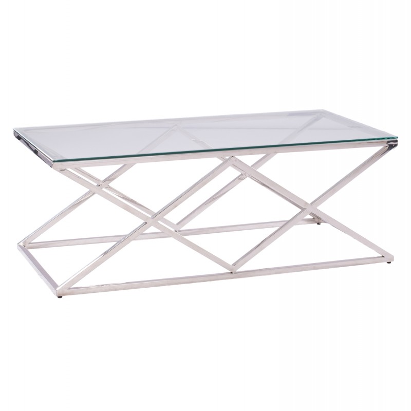 ΤΡΑΠΕΖΙ ΣΑΛΟΝΙΟΥ HOLLAND HM8624.01 ΜΕ ΓΥΑΛΙ ΚΑΙ ΒΑΣΗ ΧΡΩΜΙΟΥ 120X60Χ45 EK.