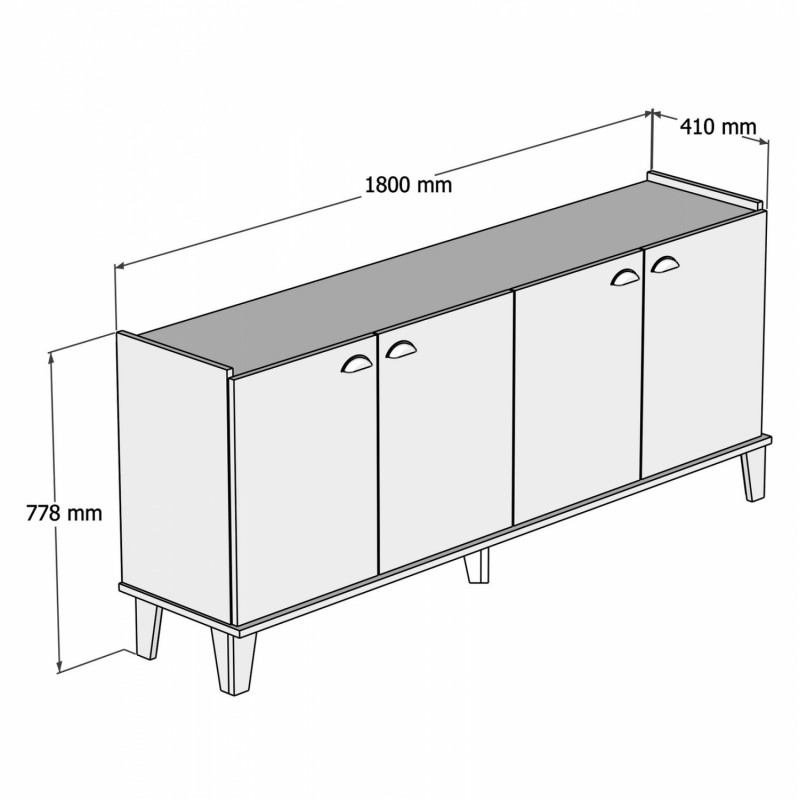 ΜΠΟΥΦΕΣ ΜΕΛΑΜΙΝΗΣ HM9045.01 ΚΑΡΥΔΙ-ΜΑΥΡΟ ΜΑΡΜΑΡΟ 180x41x77,8Y εκ.