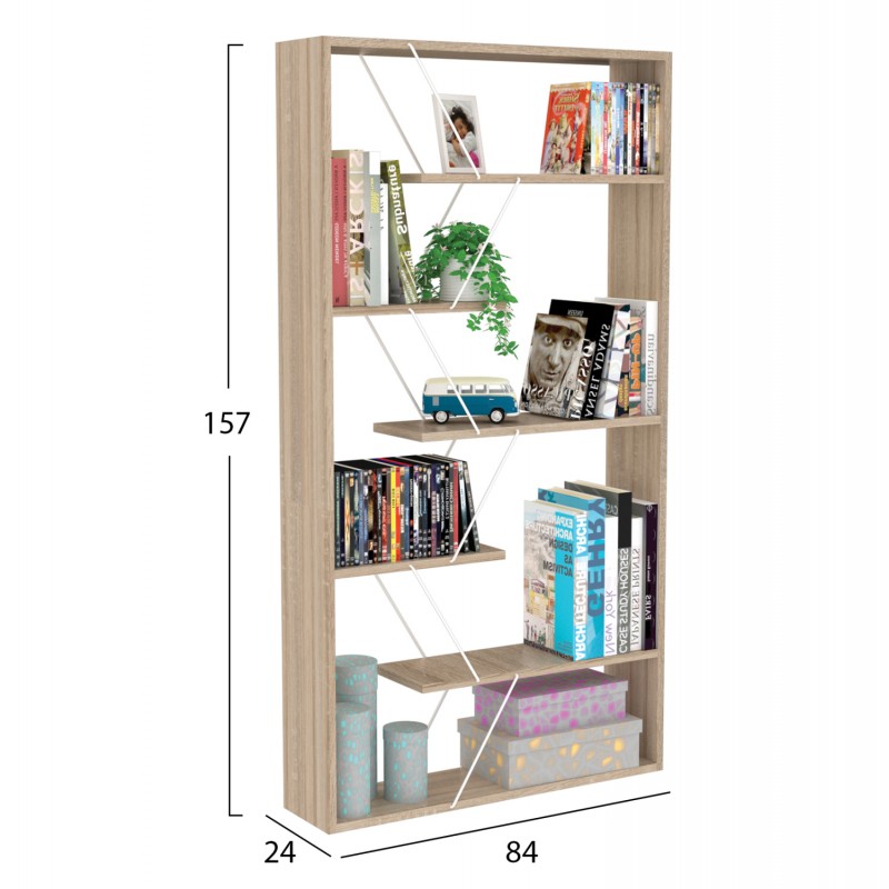 ΒΙΒΛΙΟΘΗΚΗ ΜΕΛΑΜΙΝΗΣ TARS SONAMA-ΛΕΥΚΟ 84x24x157Υεκ.HM2240.11