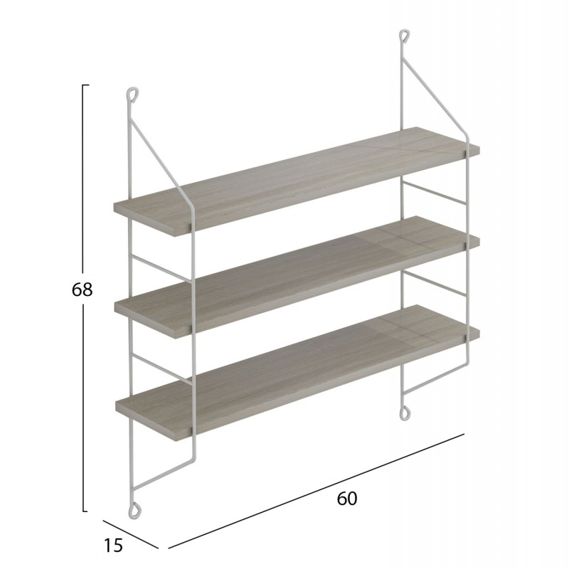 ΡΑΦΙΕΡΑ ΤΟΙΧΟΥ ACHALA ΜΕΛΑΜΙΝΗΣ HM9185.14 SONAMA 60x15x68Y εκ.