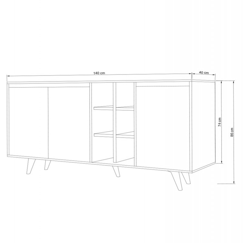 ΜΠΟΥΦΕΣ ΜΕΛΑΜΙΝΗΣ ΚΑΡΥΔΙ ΚΑΙ ΛΕΥΚΟ 140x40x86Yεκ.HM9432.02