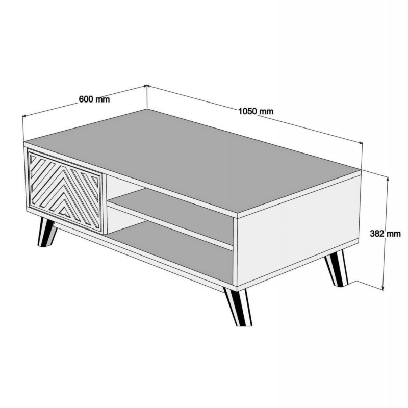 ΤΡΑΠΕΖΙ ΣΑΛΟΝΙΟΥ HM9502.02 ΜΕΛΑΜΙΝΗΣ ΜΕ ΝΤΟΥΛΑΠΑΚΙ ΚΑΡΥΔΙ & ΜΠΛΕ 105x60x38.2Υεκ.