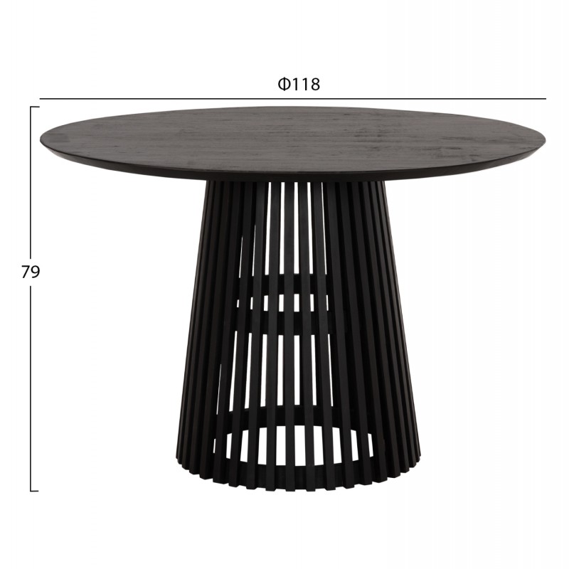 ΤΡΑΠΕΖΙ ΤΡΑΠΕΖΑΡΙΑΣ ΣΤΡΟΓΓΥΛΟ FRANTZ HM9388.02 ΜΑΣΙΦ ΞΥΛΟ MINDI BLACK Φ118x79Υεκ.