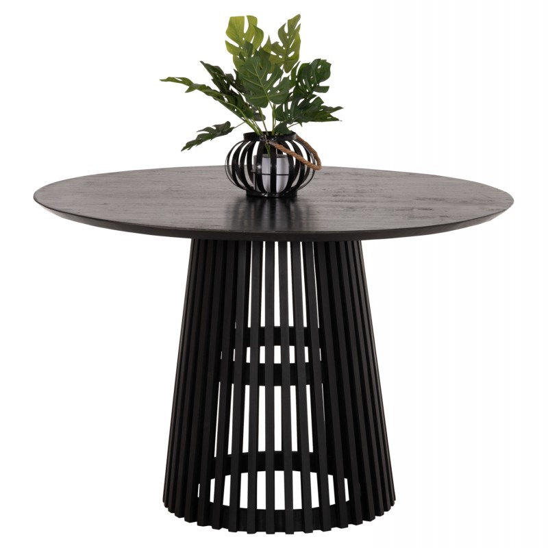 ΤΡΑΠΕΖΙ ΤΡΑΠΕΖΑΡΙΑΣ ΣΤΡΟΓΓΥΛΟ FRANTZ HM9388.02 ΜΑΣΙΦ ΞΥΛΟ MINDI BLACK Φ118x79Υεκ.