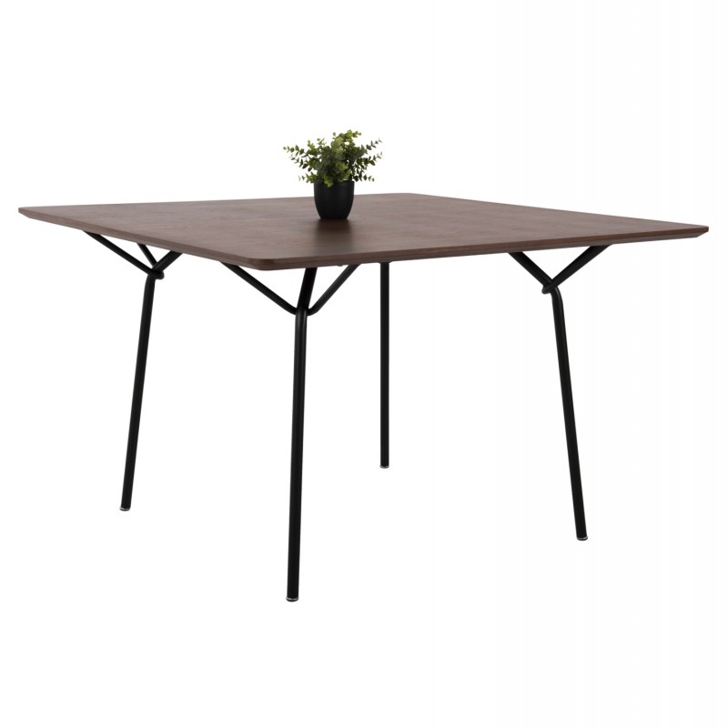 ΤΡΑΠΕΖΙ ΤΡΑΠΕΖΑΡΙΑΣ TRENK HM9614.02 MDF ΜΕ ΚΑΠΛΑΜΑ ΔΡΥΟΣ ΚΑΡΥΔΙ-ΜΑΥΡΟ ΜΕΤΑΛΛΟ 120x120x75Υεκ.