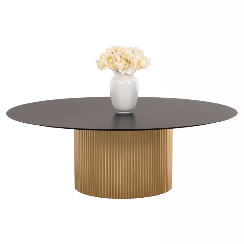 ΤΡΑΠΕΖΙ ΣΑΛΟΝΙΟΥ CLAD HM9673 ΜΕΤΑΛΛΟ ΣΕ ΧΡΥΣΟ & ΜΑΥΡΟ Φ110x38Υεκ.