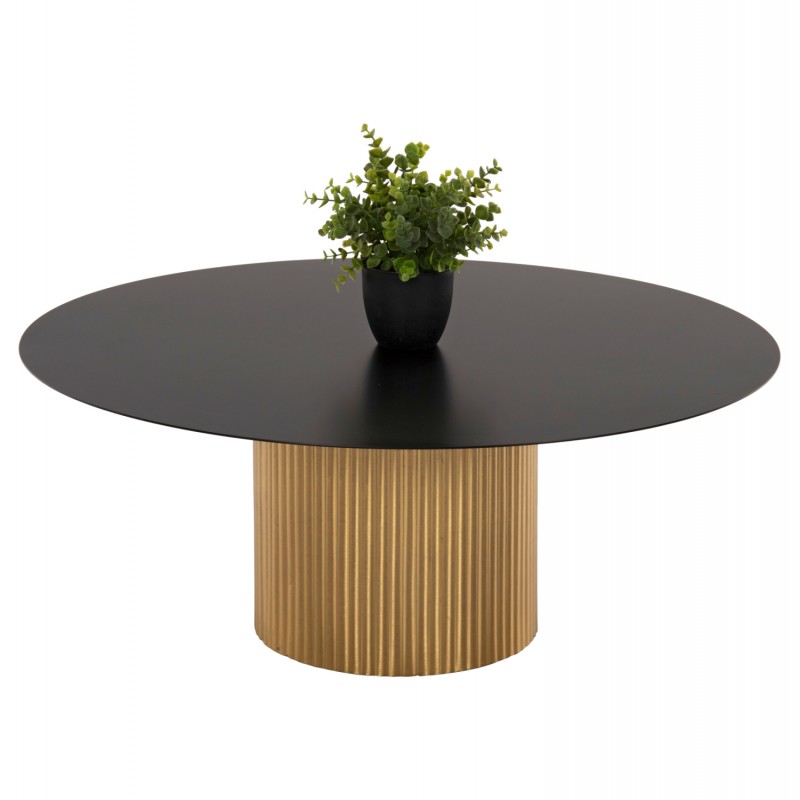 ΤΡΑΠΕΖΙ ΣΑΛΟΝΙΟΥ CLAD HM9674 ΜΕΤΑΛΛΟ ΣΕ ΧΡΥΣΟ & ΜΑΥΡΟ Φ80x32Υεκ.