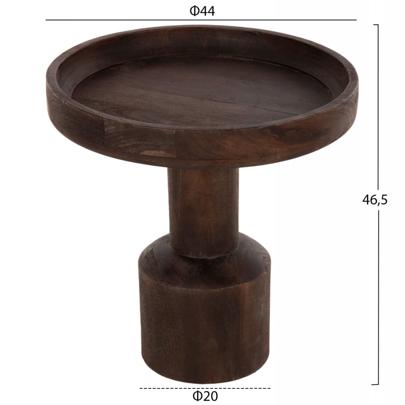 ΤΡΑΠΕΖΙ ΣΑΛΟΝΙΟΥ ΣΤΡΟΓΓΥΛΟ CRAMM HM9700 ΜΑΣΙΦ MANGO ΣΚΟΥΡΟ ΚΑΦΕ Φ45x47Υεκ.