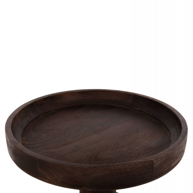 ΤΡΑΠΕΖΙ ΣΑΛΟΝΙΟΥ ΣΤΡΟΓΓΥΛΟ CRAMM HM9700 ΜΑΣΙΦ MANGO ΣΚΟΥΡΟ ΚΑΦΕ Φ45x47Υεκ.