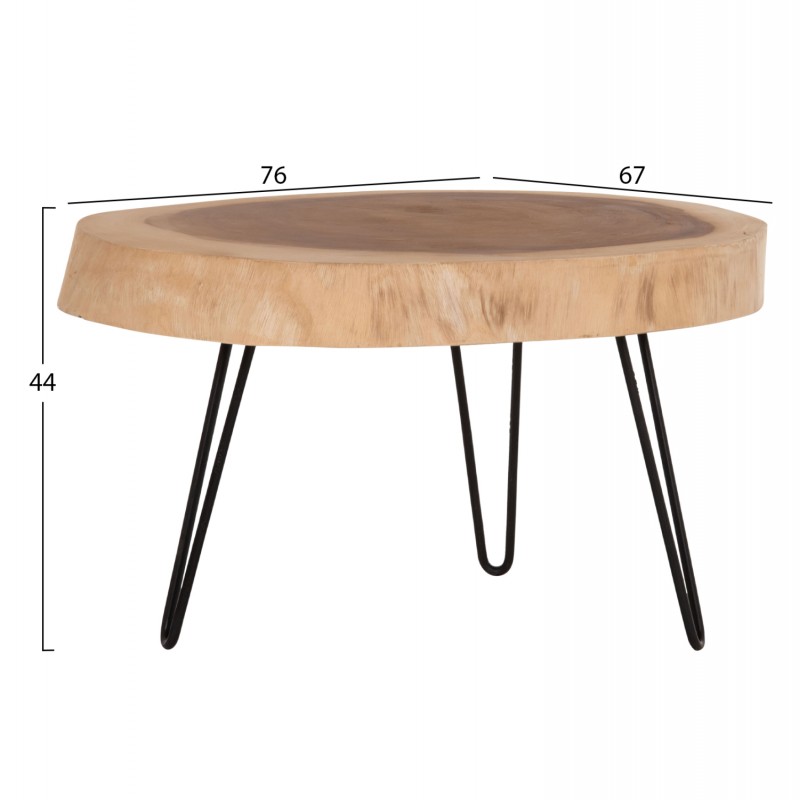 ΤΡΑΠΕΖΙ ΣΑΛΟΝΙΟΥ SERVON HM9912 SUAR ΞΥΛΟ ΦΥΣΙΚΟ-ΜΕΤΑΛ.ΠΟΔΙΑ ΜΑΥΡΑ 76x67x44Υεκ.