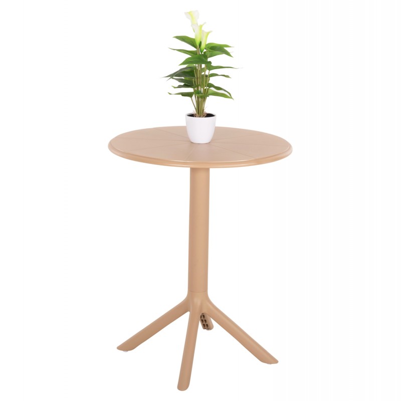 ΤΡΑΠΕΖΙ ΠΟΛΥΠΡΟΠΥΛΕΝΙΟΥ ΣΤΡΟΓΓΥΛΟ TERRIN HM6124.14 ΚΑΠΟΥΤΣΙΝΟ Φ61x77Υεκ.