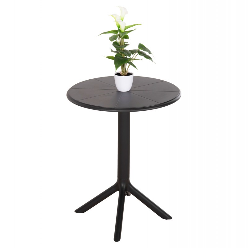 ΤΡΑΠΕΖΙ ΠΟΛΥΠΡΟΠΥΛΕΝΙΟΥ ΣΤΡΟΓΓΥΛΟ TERRIN HM6124.12 ΜΑΥΡΟ Φ60x75Υεκ.