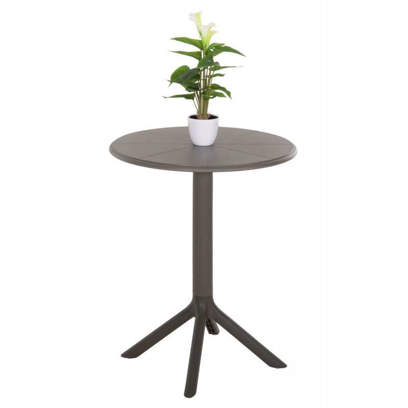 ΤΡΑΠΕΖΙ ΠΟΛΥΠΡΟΠΥΛΕΝΙΟΥ ΣΤΡΟΓΓΥΛΟ TERRIN HM6124.15 OLIVE GREEN Φ60x75Υεκ.