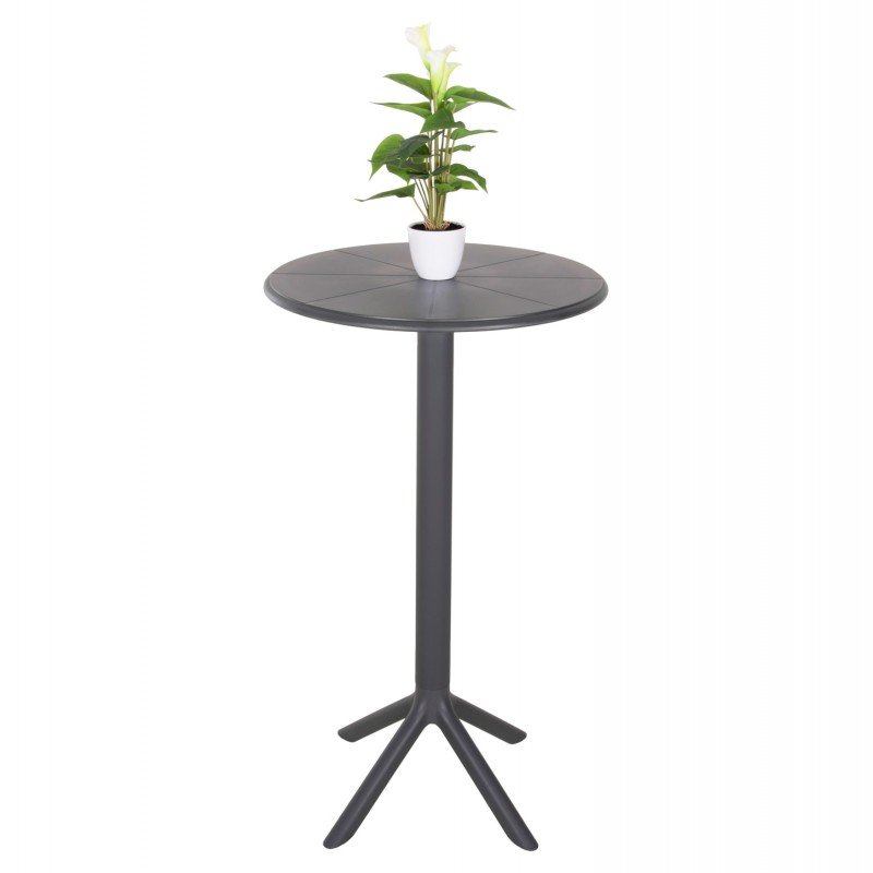 ΤΡΑΠΕΖΙ ΜΠΑΡ ΣΤΡΟΓΓΥΛΟ TERRIN HM6126.20 ΠΟΛΥΠΡΟΠΥΛΕΝΙΟ ΓΚΡΙ Φ60x106Υεκ.