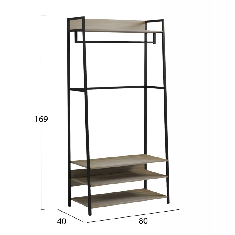 ΕΠΙΠΛΟ ΕΙΣΟΔΟΥ ARANJA HM18084 ΜΕΤΑΛΛΟ ΜΑΥΡΟ-ΜΕΛΑΜΙΝΗ SONAMA 84x40x169Υεκ.