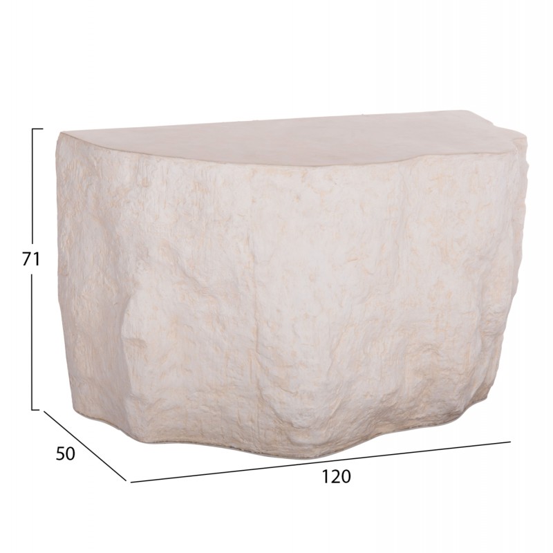 ΚΟΝΣΟΛΑ INTERON HM18152.02 FIBER CEMENT ΣΕ ΛΕΥΚΟ--120x50x71Υεκ.