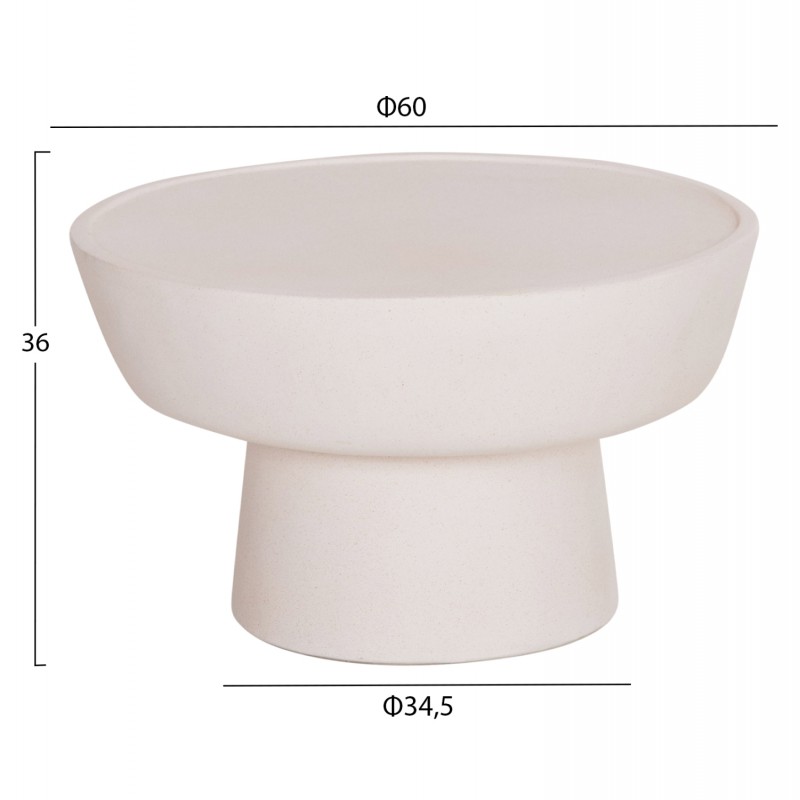 ΤΡΑΠΕΖΙ ΣΑΛΟΝΙΟΥ PIRSON HM18155.02 FIBER CEMENT ΣΕ ΛΕΥΚΟ--Φ60x36Υεκ.