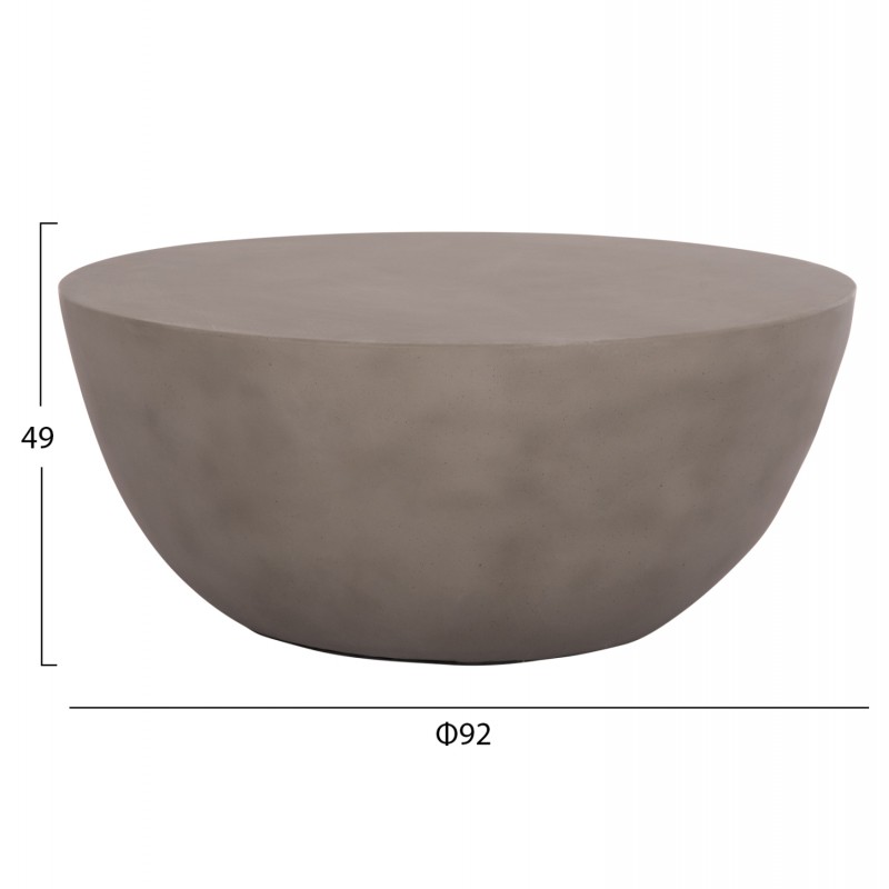 ΤΡΑΠΕΖΙ ΣΑΛΟΝΙΟΥ ΣΤΡΟΓΓΥΛΟ ALLAN HM18162.03 FIBER CEMENT ΣΕ ΓΚΡΙ--Φ92x49Υεκ.