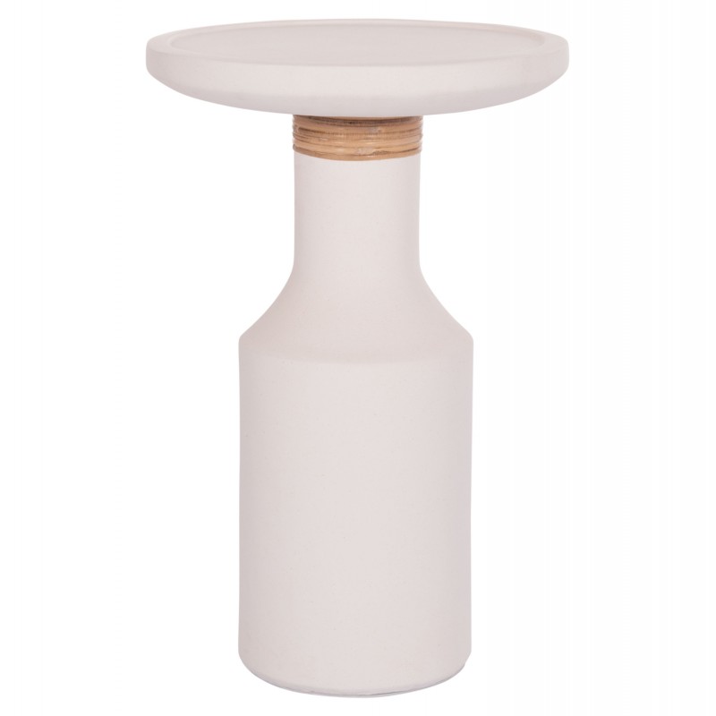 ΒΟΗΘΗΤΙΚΟ ΤΡΑΠΕΖΙ TRED(T) HM18169.02 FIBER CEMENT ΛΕΥΚΟ-ΦΥΣΙΚΟ RATTAN--Φ40x61Υεκ.