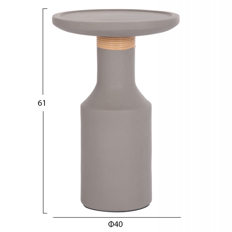 ΒΟΗΘΗΤΙΚΟ ΤΡΑΠΕΖΙ TRED(T) HM18169.03 FIBER CEMENT ΓΚΡΙ-ΦΥΣΙΚΟ RATTAN--Φ40x61Υεκ.