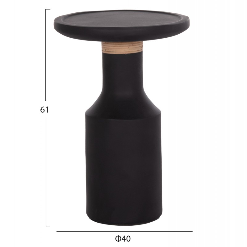 ΒΟΗΘΗΤΙΚΟ ΤΡΑΠΕΖΙ TRED(T) HM18169.01 FIBER CEMENT ΜΑΥΡΟ-ΦΥΣΙΚΟ RATTAN--Φ40x61Υεκ.