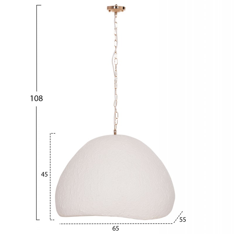 ΦΩΤΙΣΤΙΚΟ ΟΡΟΦΗΣ ΚΡΕΜΑΣΤΟ JAYLEN HM4703.02L FIBER CEMENT ΛΕΥΚΟ 65x55x45Υεκ.