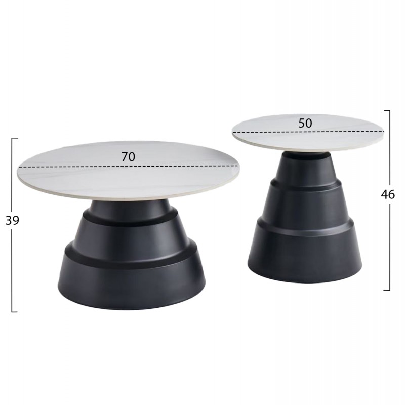 ΤΡΑΠΕΖΙΑ ΣΑΛΟΝΙΟΥ LIDOX HM18306.02 SINTERED STONE TOP- SNOW WHITE ΧΡΩΜΑ Φ50 & Φ70