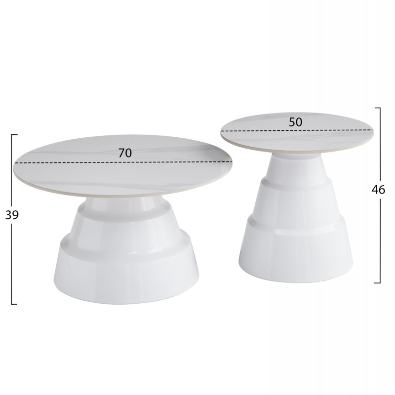 ΤΡΑΠΕΖΙΑ ΣΑΛΟΝΙΟΥ LIDOX HM18306.01 SINTERED STONE TOPS KAI ΒΑΣΕΙΣ--ΛΕΥΚΑ Φ50 & Φ70