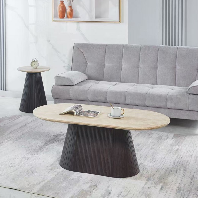 ΤΡΑΠΕΖΙ ΣΑΛΟΝΙΟΥ ΟΒΑΛ CATER HM18321 ΚΕΡΑΜΙΚΟ TOP ΟΨΗ ΤΡΑΒΕΡΤΙΝΑΣ-MDF ΒΑΣΗ 124x63x39Υεκ