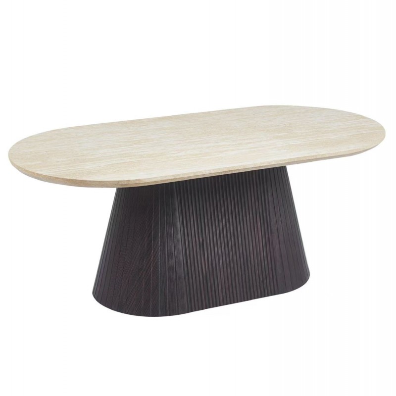 ΤΡΑΠΕΖΙ ΣΑΛΟΝΙΟΥ ΟΒΑΛ CATER HM18321 ΚΕΡΑΜΙΚΟ TOP ΟΨΗ ΤΡΑΒΕΡΤΙΝΑΣ-MDF ΒΑΣΗ 124x63x39Υεκ