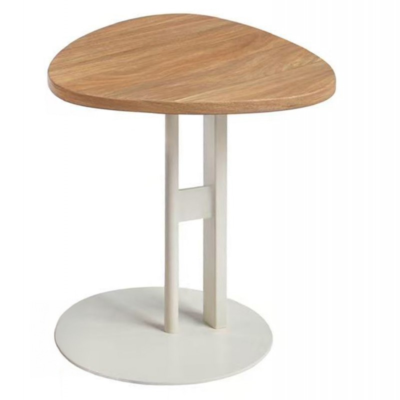 ΒΟΗΘΗΤΙΚΟ ΤΡΑΠΕΖΙ ΟΒΑΛ ALPER HM18328 MDF SONAMA--ΜΕΤΑΛΛΟ ΛΕΥΚΟ Φ50x50Υεκ.