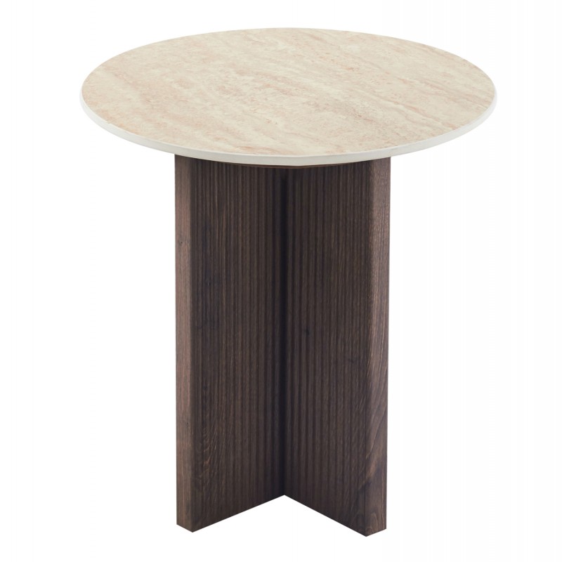 ΤΡΑΠΕΖΙ ΒΟΗΘΗΤΙΚΟ SKY HM18330 ΚΕΡΑΜΙΚΟ TOP ΟΨΗ ΤΡΑΒΕΡΤΙΝΑΣ-MDF ΒΑΣΗ ΚΑΦΕ Φ45x50Υεκ.