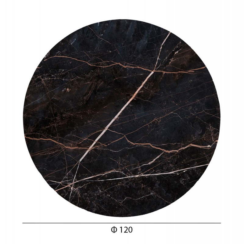 ΕΠΙΦΑΝΕΙΑ ΤΡΑΠΕΖΙΟΥ HPL ΣΤΡΟΓΓΥΛΗ HM6351.34 BLACK MARBLE Φ120εκ.