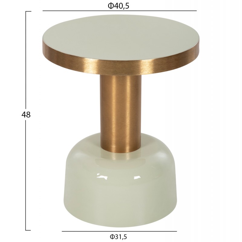 ΒΟΗΘΗΤΙΚΟ ΤΡΑΠΕΖΑΚΙ ERODE HM4243.07 ΜΕΤΑΛΛΟ ΣΕ ΑΝΟΙΧΤΟ ΠΡΑΣΙΝΟ-ΧΡΥΣΟ Φ40,5x48Υ εκ.