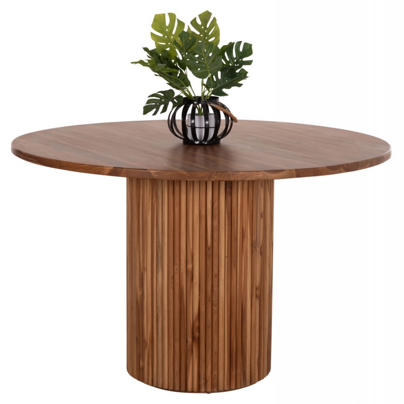 ΤΡΑΠΕΖΙ ΤΡΑΠΕΖΑΡΙΑΣ ΣΤΡΟΓΓΥΛΟ RODER HM9896 ΞΥΛΟ ΤΕΑΚ- 3εκ. πάχος επιφ.- Φ130x79,5Υεκ