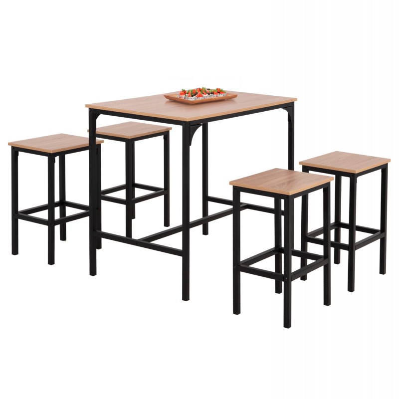 ΣΕΤ ΤΡΑΠΕΖΑΡΙΑ ΜΠΑΡ 5ΤΜΧ BOXY HM9882.01 ΜΑΥΡΟ ΜΕΤΑΛΛΟ-ΜΕΛΑΜΙΝΗ ΣΕ SONAMA