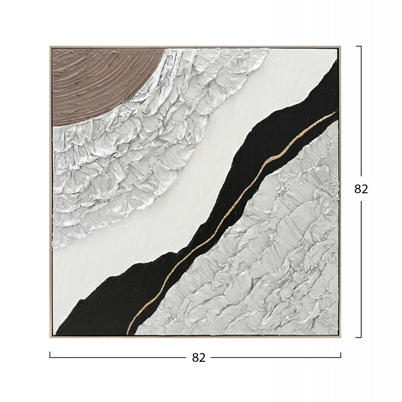 ΠΙΝΑΚΑΣ ΤΟΙΧΟΥ ABSTRACT (ΤΕΤΡΑΓΩΝΟΣ) HM4553.01 ΚΟΡΝΙΖΑ ΜΠΕΖ-ΚΑΜΒΑΣ 82x4.5x82Υεκ