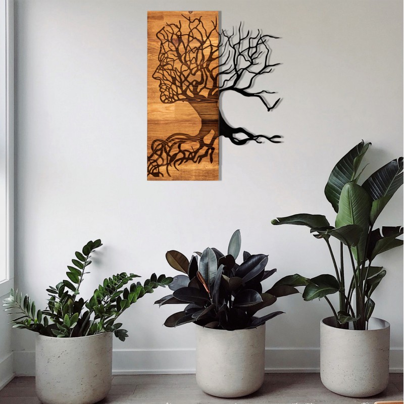 ΔΙΑΚΟΣΜΗΤΙΚΟ ΤΟΙΧΟΥ HM4804-ΦΥΛΛΑ ΜΕΤΑΛΛΟΥ ΜΑΥΡΑ-ΞΥΛΟ 45x3(βάθος)x58Υεκ.