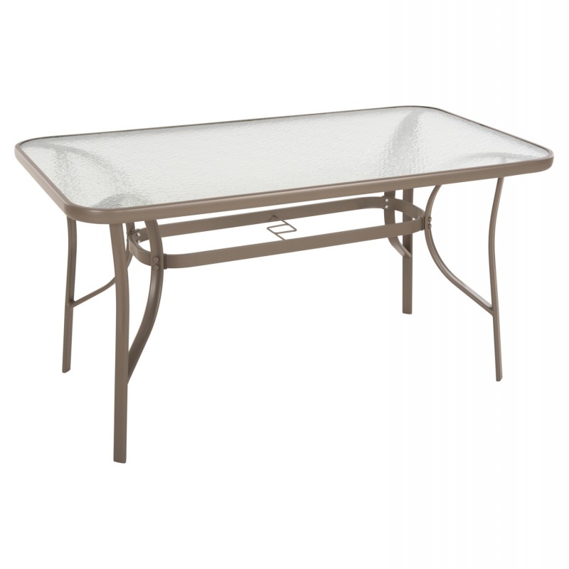 ΤΡΑΠΕΖΙ BRUNO HM5106.04 ΣΑΜΠΑΝΙ ΜΕΤΑΛΛΙΚΟ ΜΕ ΓΥΑΛΙΝΗ ΕΠΙΦΑΝΕΙΑ 140Χ80Χ71Υεκ