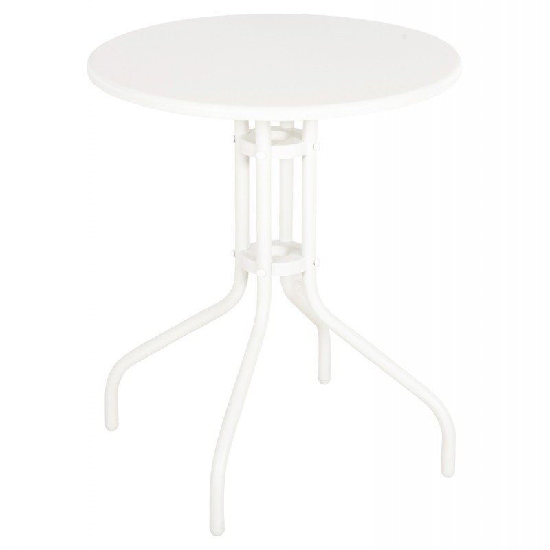 ΤΡΑΠΕΖΙ ΕΞ.ΧΩΡΟΥ ΣΤΡΟΓΓΥΛΟ LINO HM5973.02 ΜΕΤΑΛΛΙΚΟ ΛΕΥΚΟ Φ60x70Υεκ.