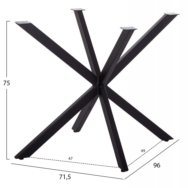 ΒΑΣΗ ΤΡΑΠΕΖΙΟΥ ΜΑΥΡΗ ΜΕΤΑΛΛΙΚΗ ΧΙΑΣΤΙ HM6255 ΓΙΑ ΕΠΙΦΑΝΕΙΑ 120Χ80εκ