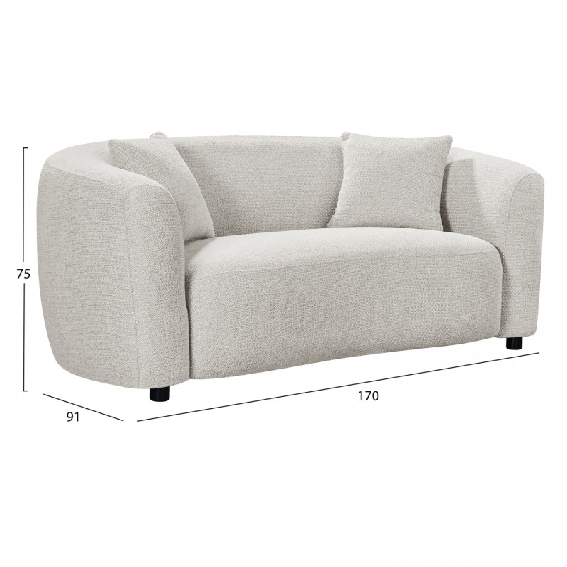 ΚΑΝΑΠΕΣ 2-ΘΕΣΙΟΣ NORD HM3322.02 ΑΝΟΙΧΤΟ ΜΠΕΖ ΥΦΑΣΜΑ 170x91x75Υεκ.